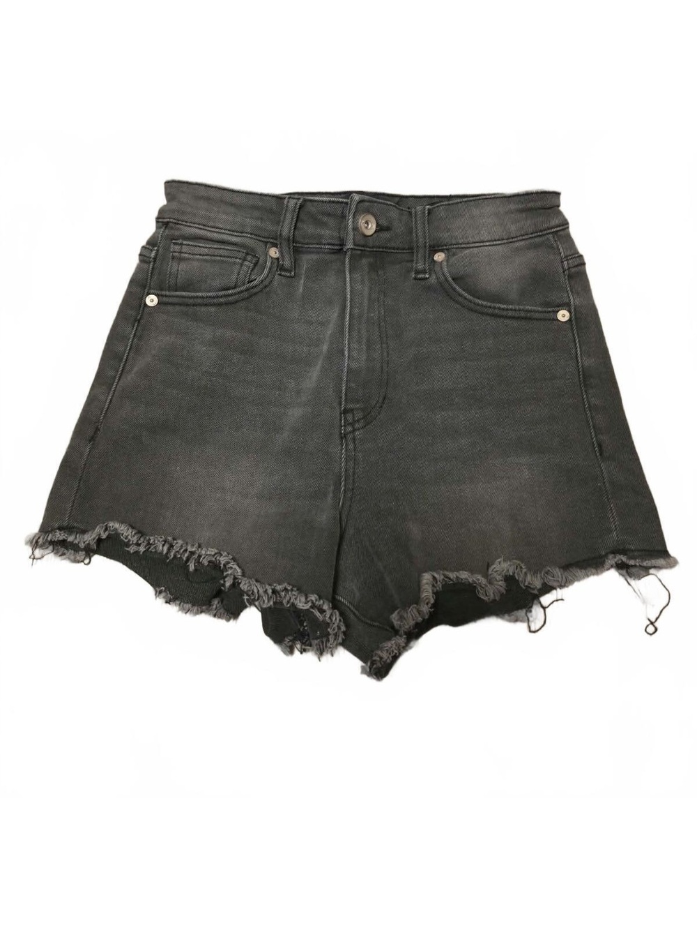 Kendall + Kylie Black Distressed Denim Shorts with Frayed Hem